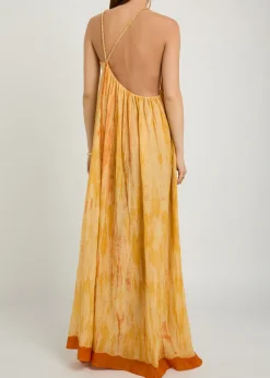 Amaya shibori cotton and silk-blend maxi dress