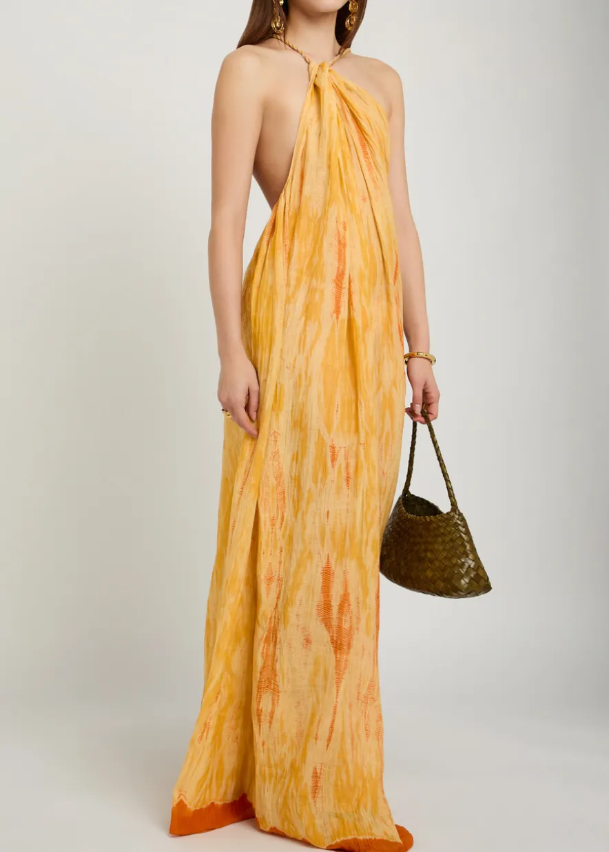 Amaya shibori cotton and silk-blend maxi dress
