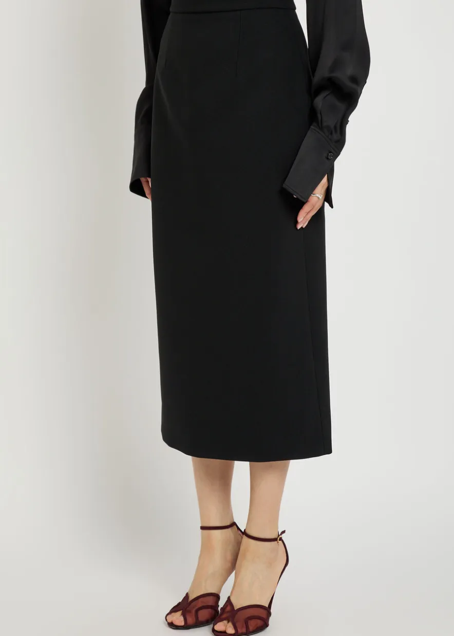 Amel crepe midi skirt