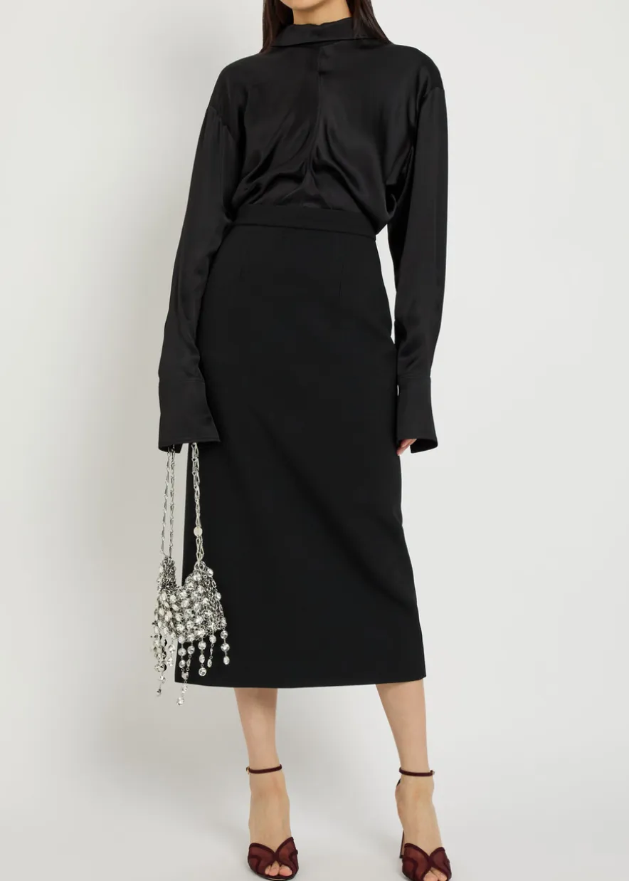 Amel crepe midi skirt
