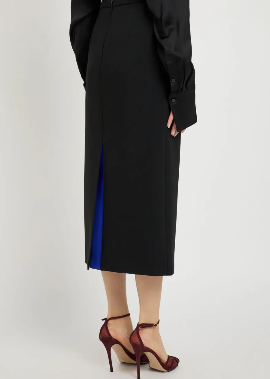 Amel crepe midi skirt