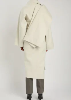 Amelia scarf-effect wool and cashmere-blend coat