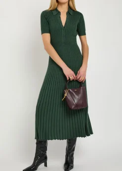 Amor ribbed cashmere-blend midi shirt dress
