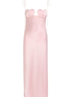 Amur heart satin midi dress
