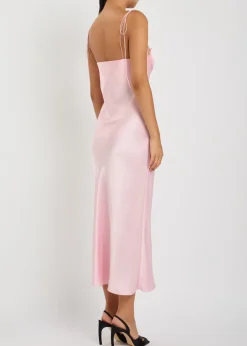 Amur heart satin midi dress
