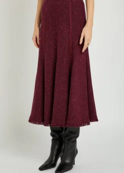 Amy speckled wool and cashmere-blend midi skirt