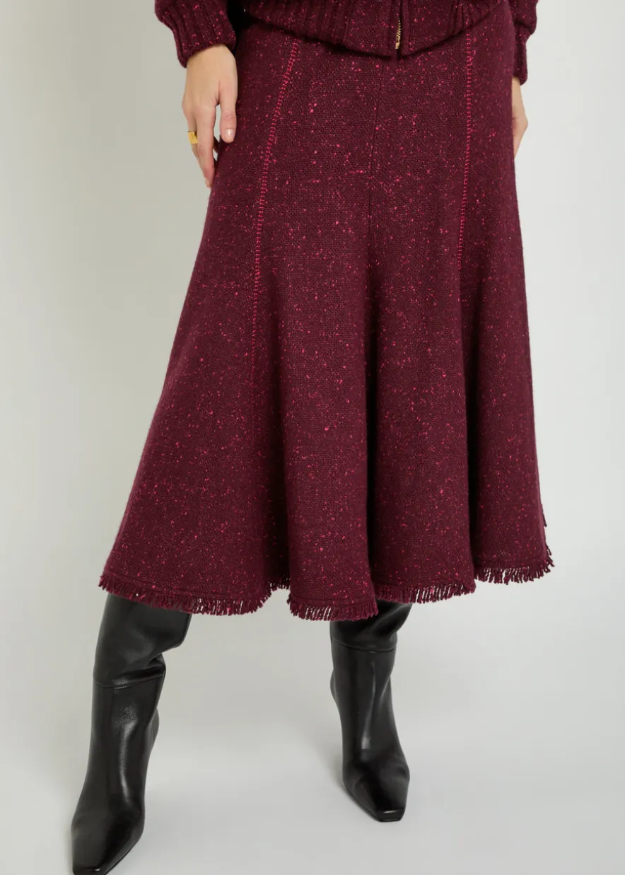 Amy speckled wool and cashmere-blend midi skirt