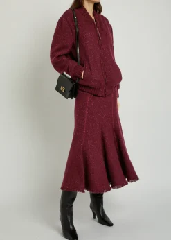Amy speckled wool and cashmere-blend midi skirt