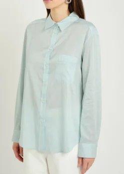 Anabas pinstripe silk and cotton-blend shirt