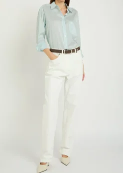Anabas pinstripe silk and cotton-blend shirt