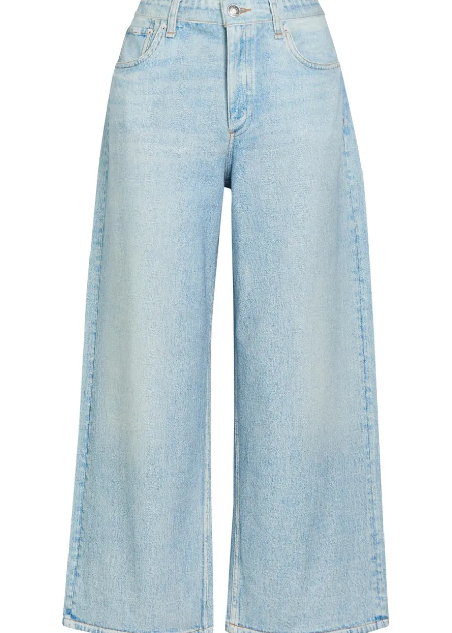 Andi denim-print cotton trousers