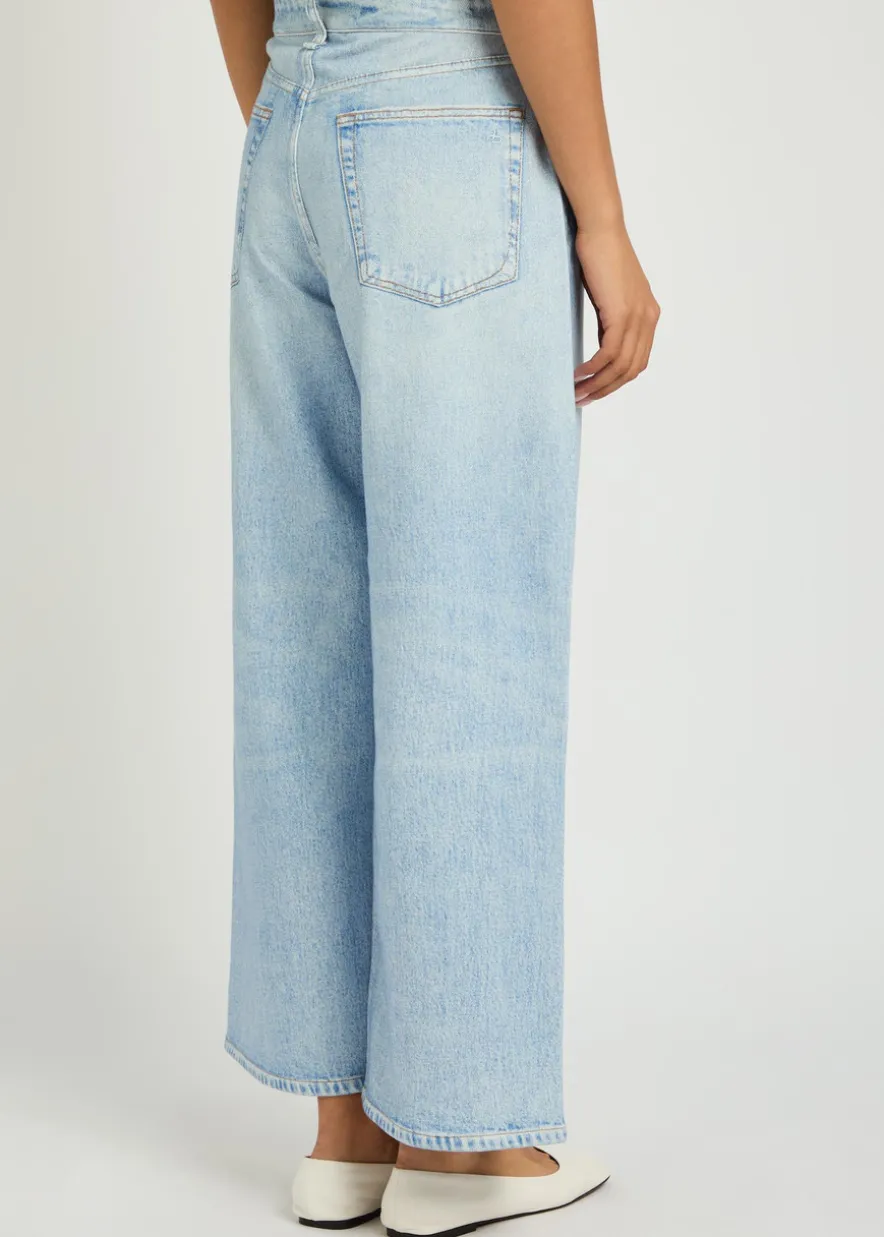 Andi denim-print cotton trousers