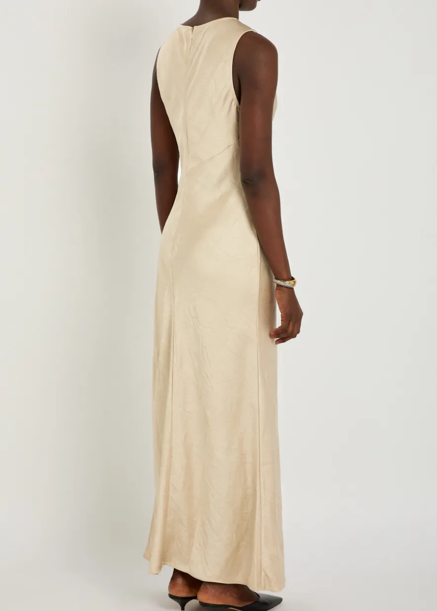Andie crinkled satin maxi dress