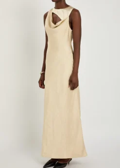 Andie crinkled satin maxi dress