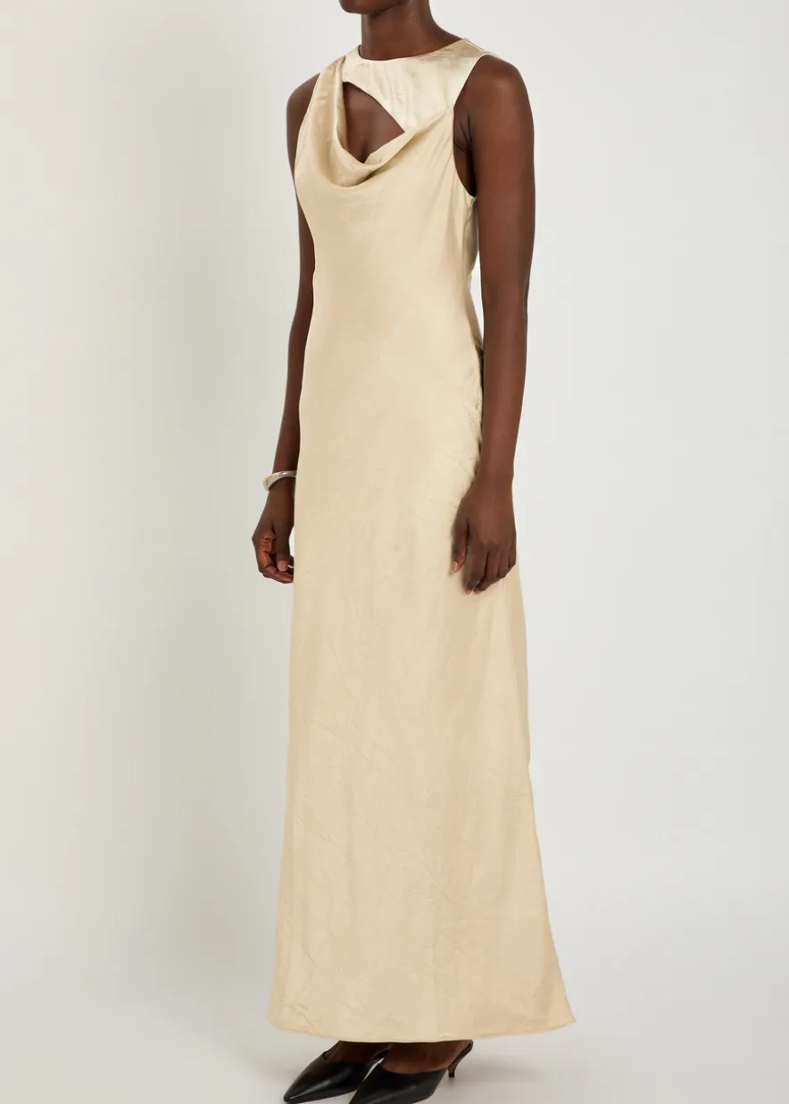 Andie crinkled satin maxi dress