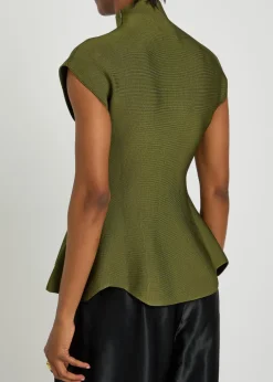 Andra high-neck stretch-knit top