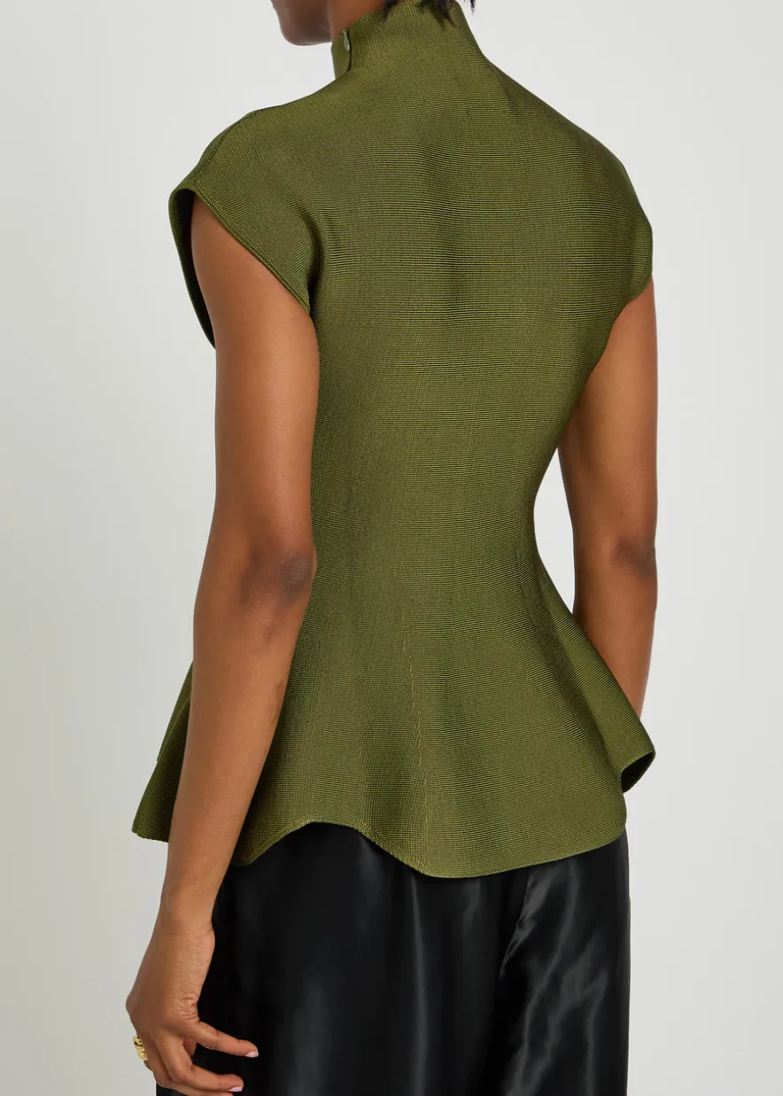 Andra high-neck stretch-knit top