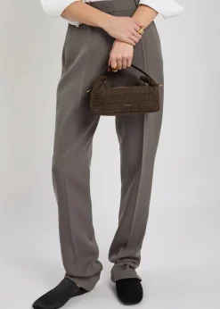 Andy crocodile-effect nubuck top handle bag