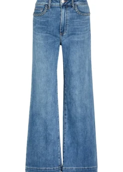 Anessa braided-trim wide-leg jeans