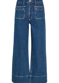 Anessa patch pockets wide-leg stretch-denim jeans