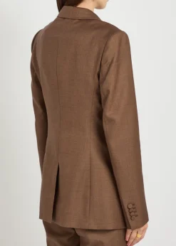 Angela double-breasted wool and silk-blend blazer