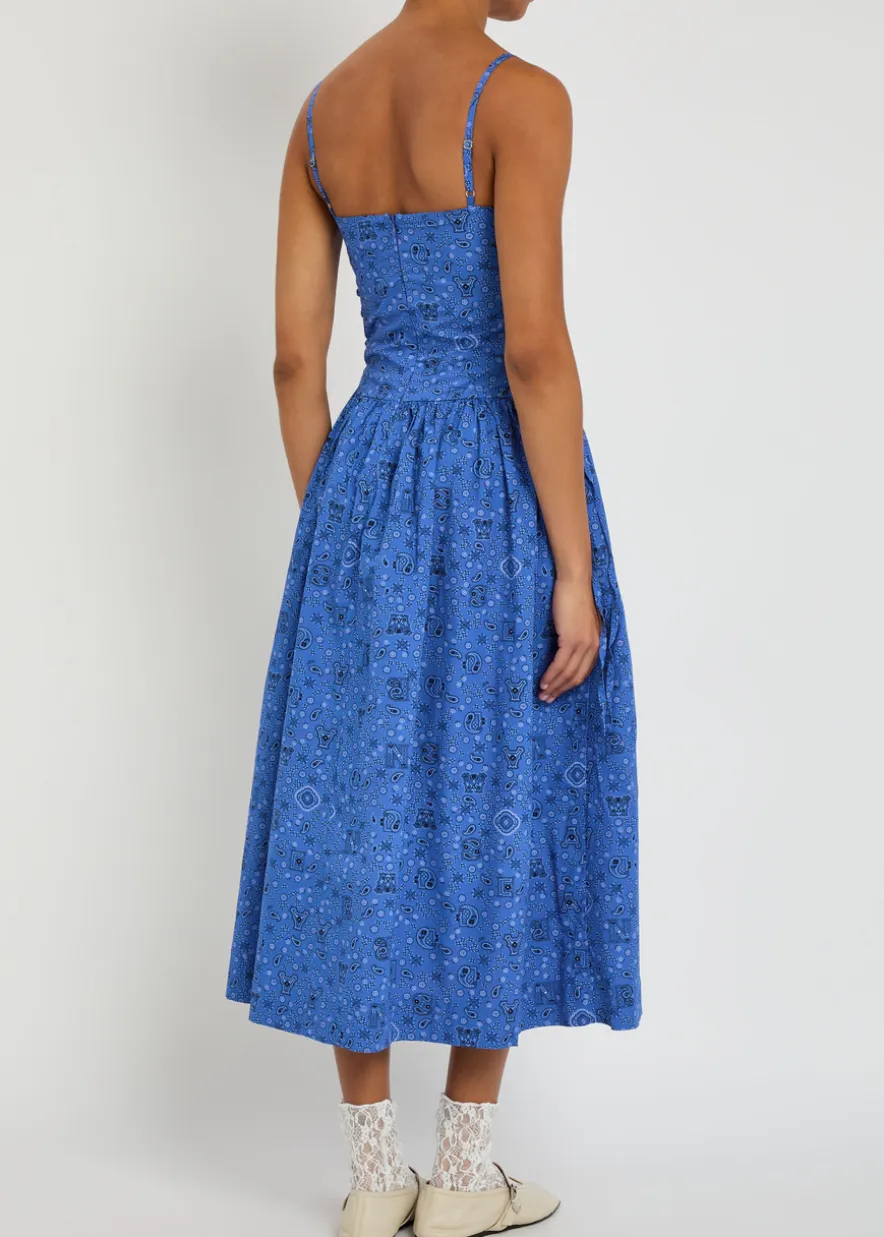 Angelina paisley-print cotton midi dress