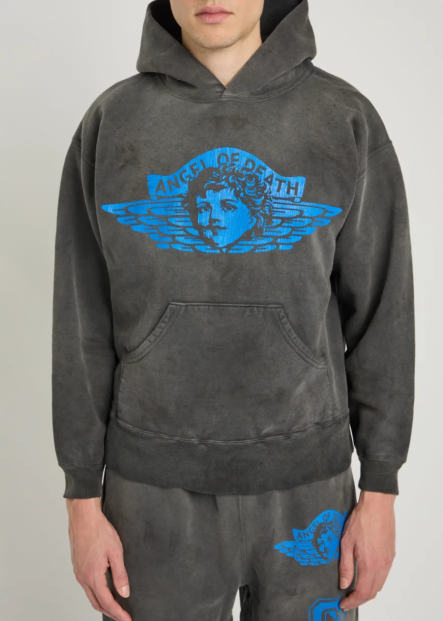 Angel of Death printed hooded cotton sweatshirt