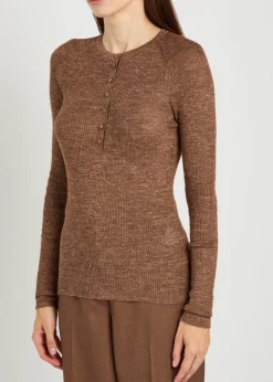 Anges Henley knit polo top