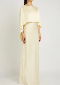 Anna cape silk maxi dress