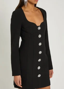 Annaleigh crystal-embellished crepe mini dress