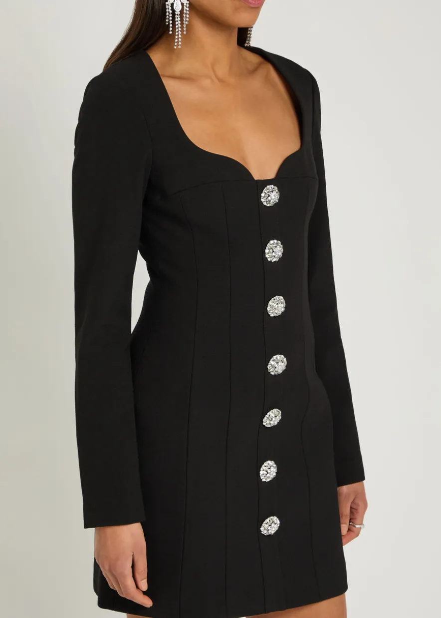 Annaleigh crystal-embellished crepe mini dress