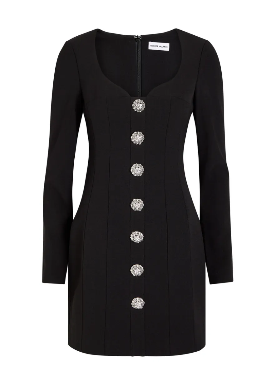 Annaleigh crystal-embellished crepe mini dress