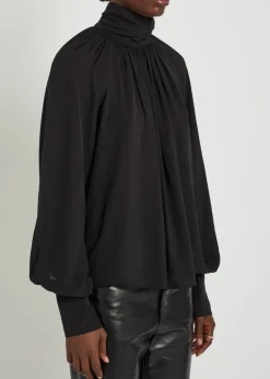 Anne draped poplin blouse