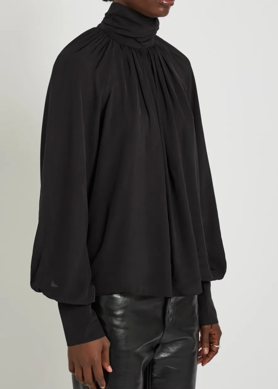 Anne draped poplin blouse