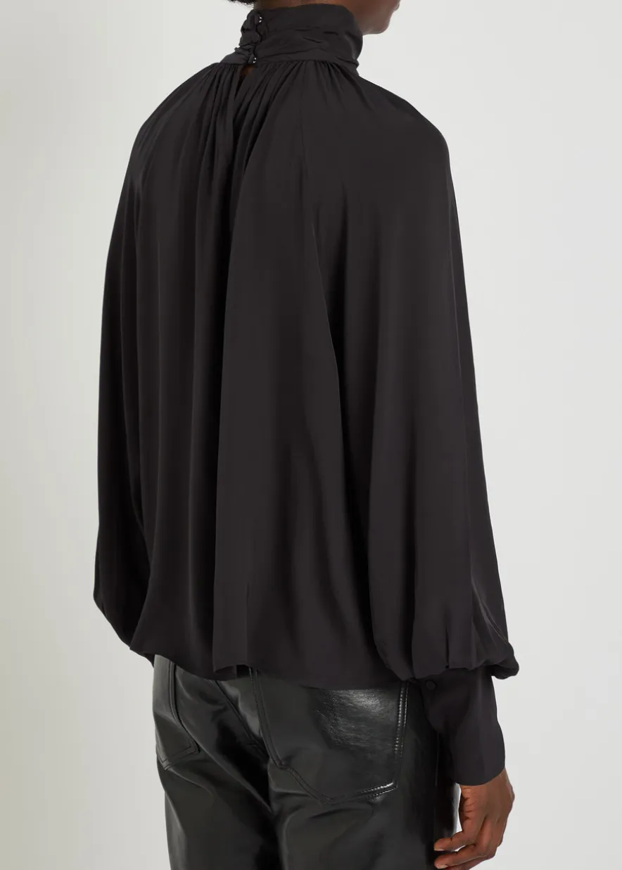 Anne draped poplin blouse
