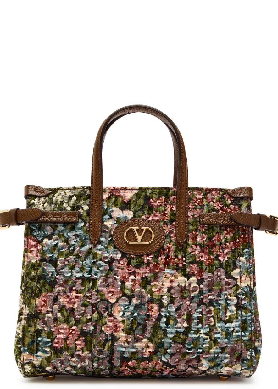 Antibes small floral-jacquard tote bag