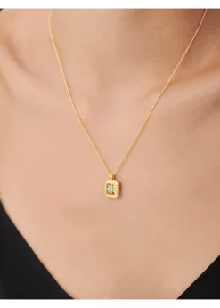 April Birthstone 18kt gold-plated necklace