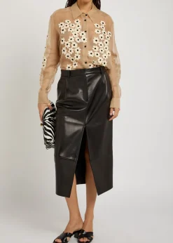 Argo floral-appliquéd silk-chiffon shirt