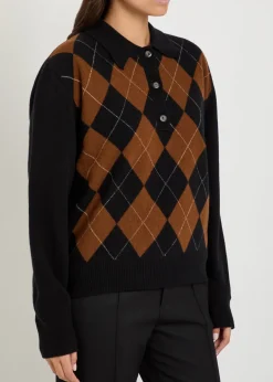 Argyll wool polo jumper