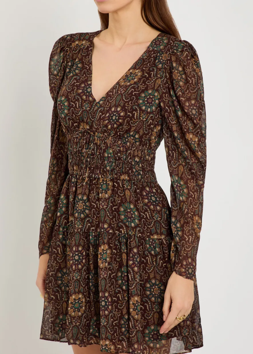 Aries patterned silk mini dress