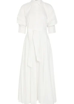 Arlo belted cotton-blend poplin maxi dress