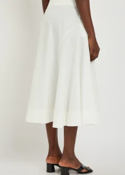 Artin flared cotton-poplin midi skirt