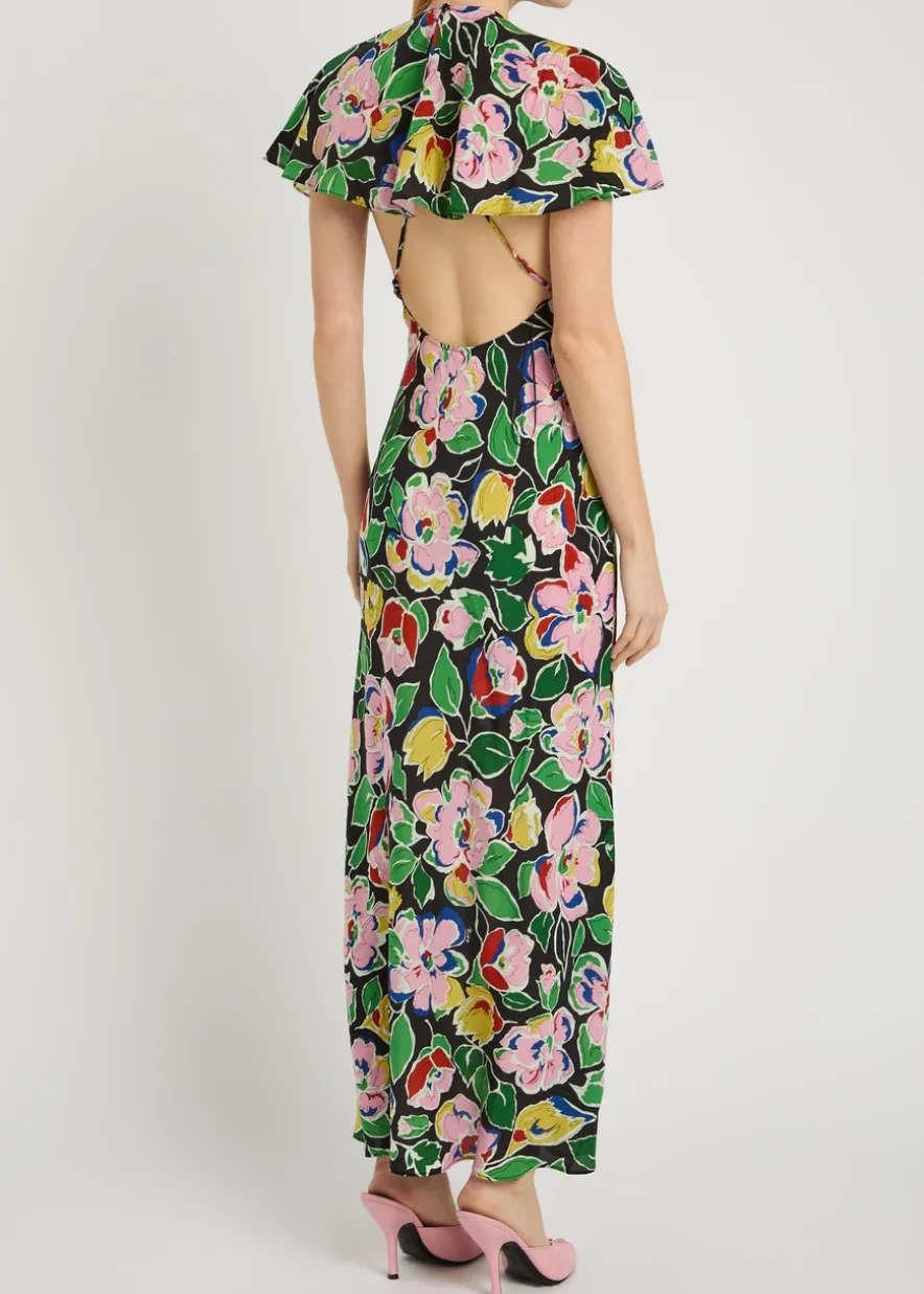 Aryella floral silk midi dress