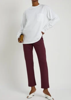 Asadi slim-leg stretch-wool trousers