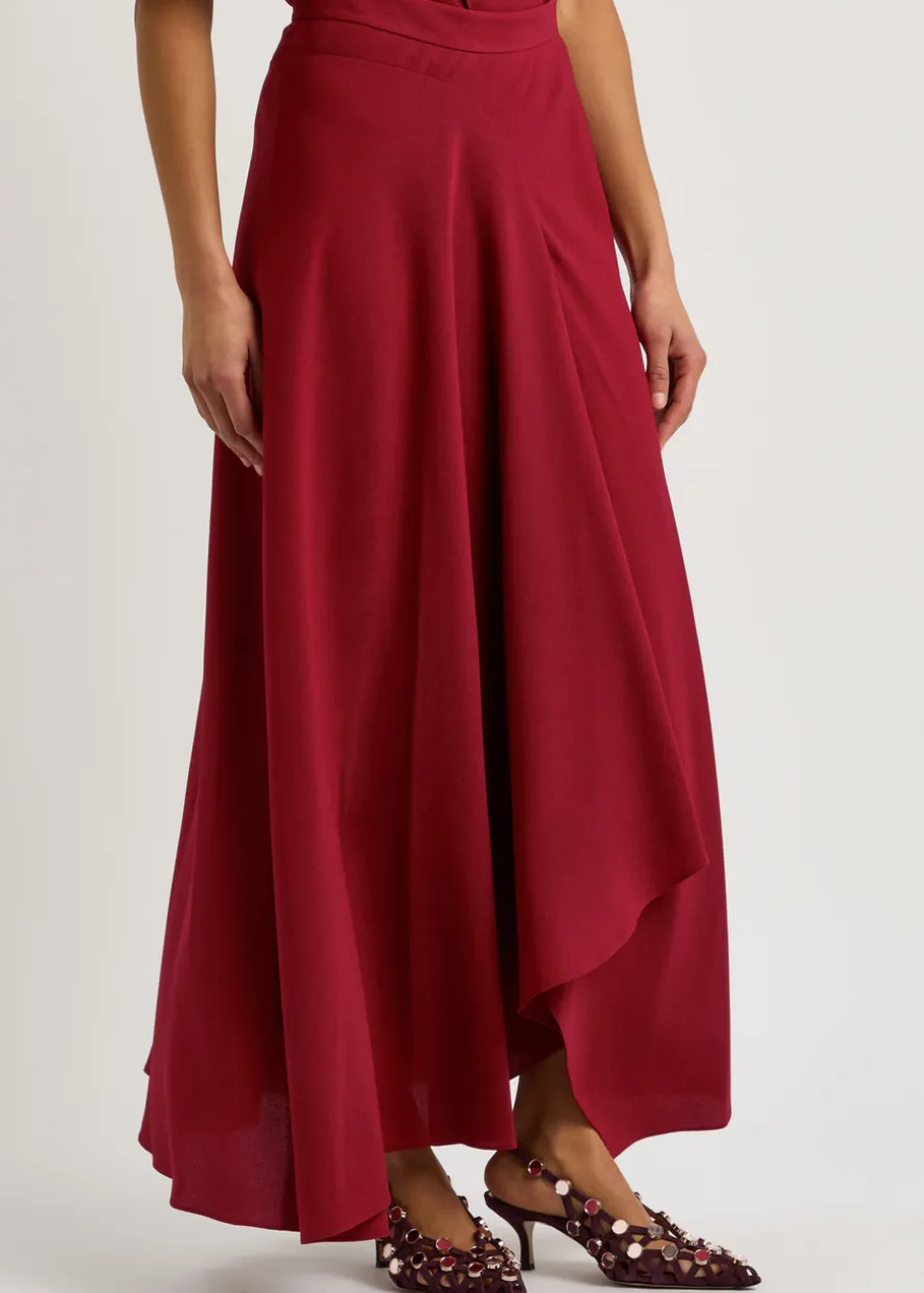 Asha draped crepe maxi skirt