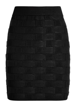 Ash checked knit mini skirt