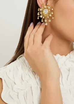 Asterales 14kt gold-plated clip-on earrings