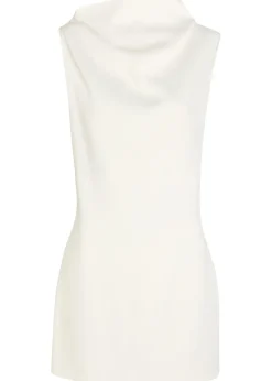Astor high-neck crepe mini dress