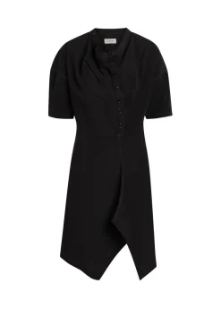 Asymmetric cotton mini dress