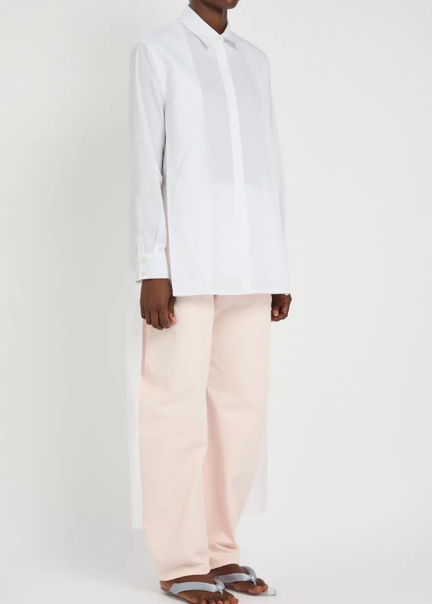 Asymmetric cotton-poplin shirt